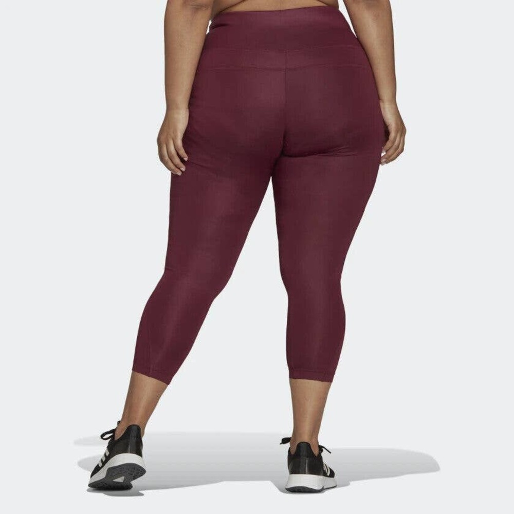 Adidas Women's X Zoe Saldana AEROREADY Burgundy Shine Tights (GS2410) Size 3X - Picture 2 of 9